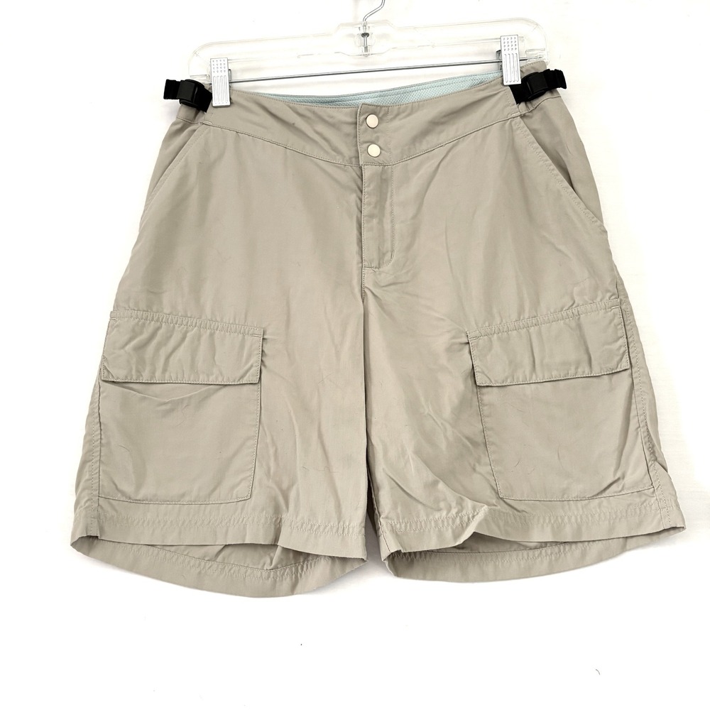 Patagonia Womens Hiking Cargo Shorts Tan Khaki Size Small Adjustable Waist 8in